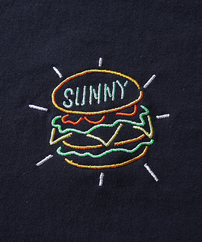 ハンバーガー 刺繍