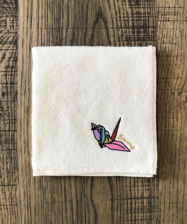 折り鶴 刺繍チーフタオル 《SOUVENIR》 | SUNNY VENDORS【サニー